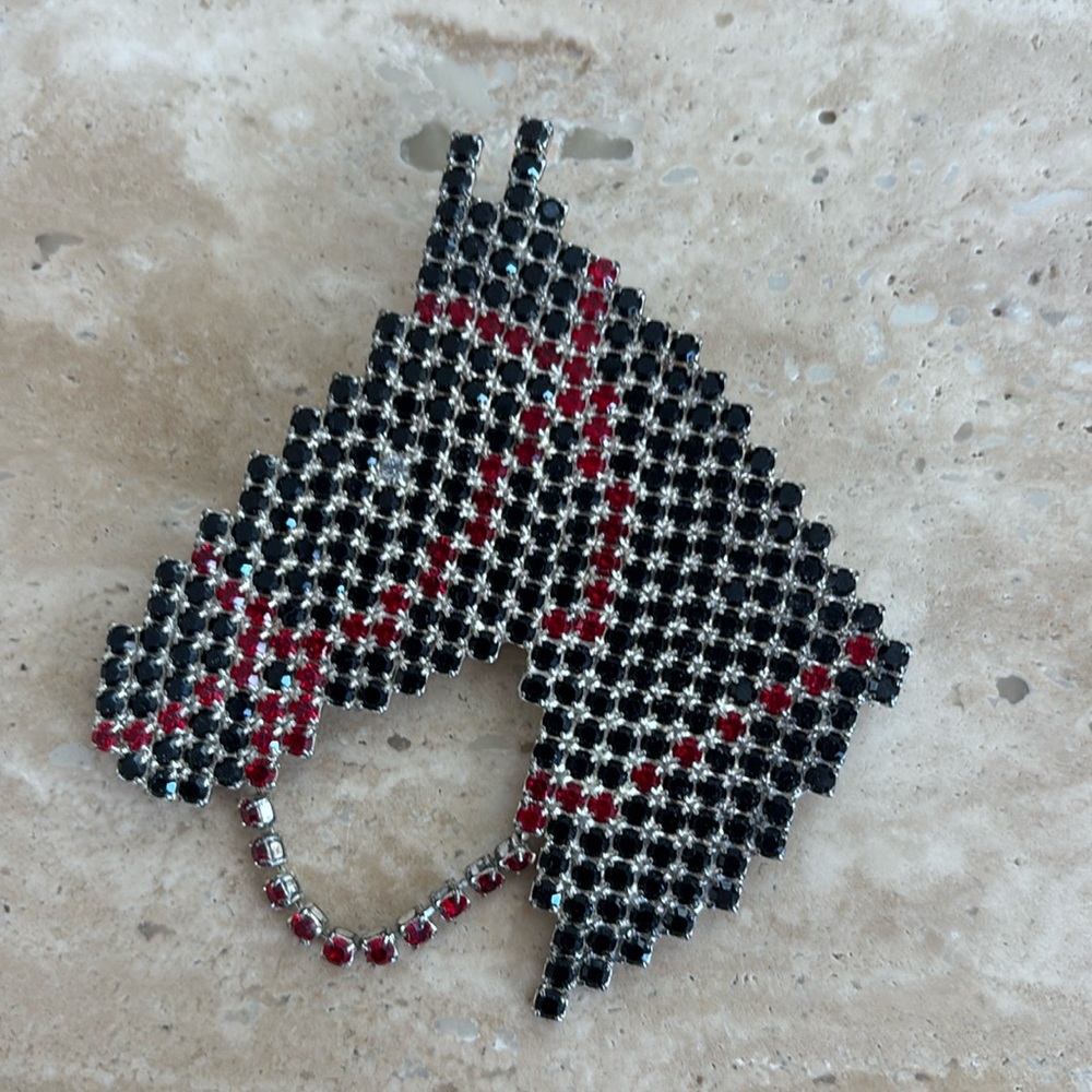 Dorothy Bauer Rhinestone Horse Brooch Pin